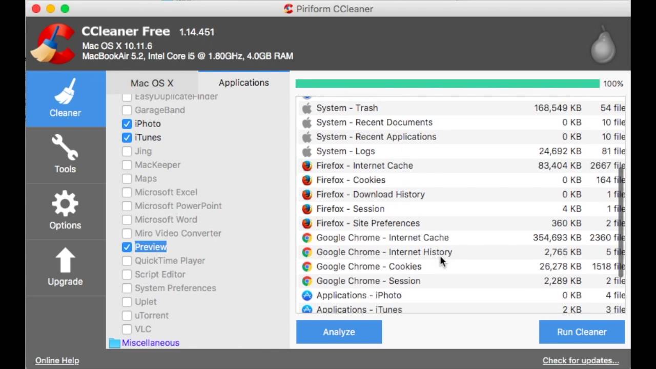 ccleaner for mac os x 10.12